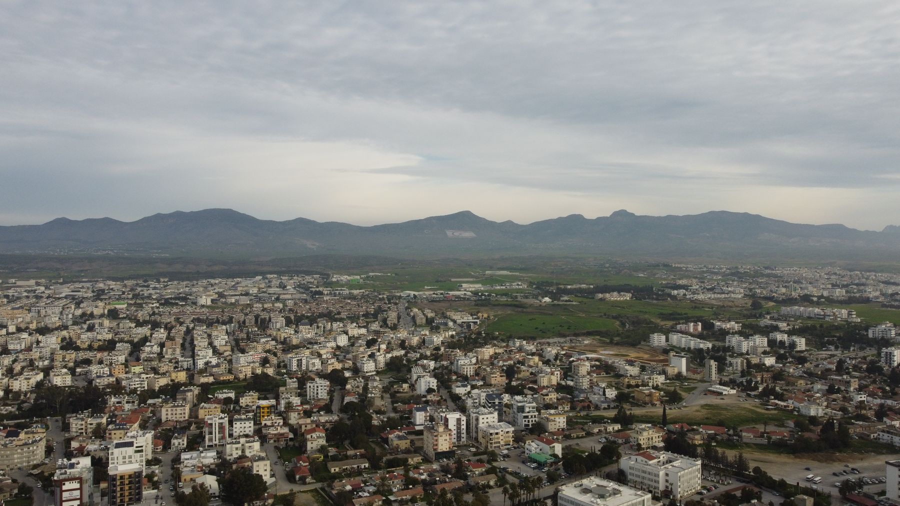 Lefkosa main corridor aerial overview